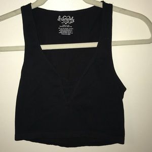 Free People black crop top v neck